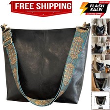 PU Leather Crossbody Hobo Bag with Zipper Black Stylish Shoulder Purses for W...