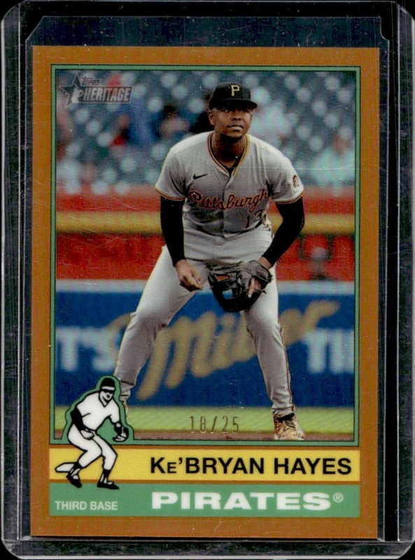 2025 Topps Heritage Ke Bryan Hayes Chrome Orange Refractor #/25 Pirates