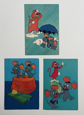 Pixie und Dixie und Mr Jinks 3 Postkarten Hanna Barbera Cartoon, Vintage 1966