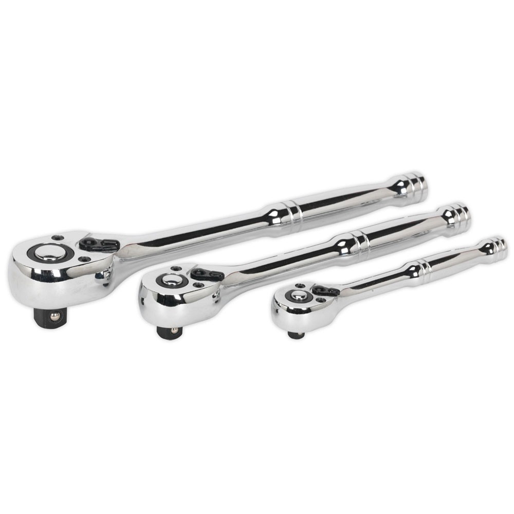 Sealey Ratchet Wrench Set 3pc Pear-Head Flip Reverse
