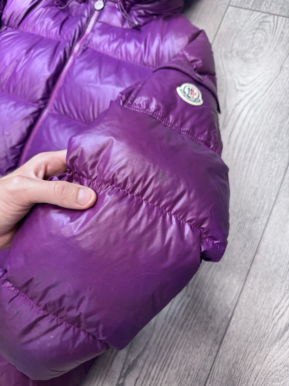 Moncler Ecrins Hooded Down Jacket Purple Size 2 MEDIUM RRP £1,380 image 9