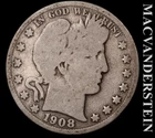 1908-S Barber Half Dollar - Scarce  Better Date  No Reserve  #L5163