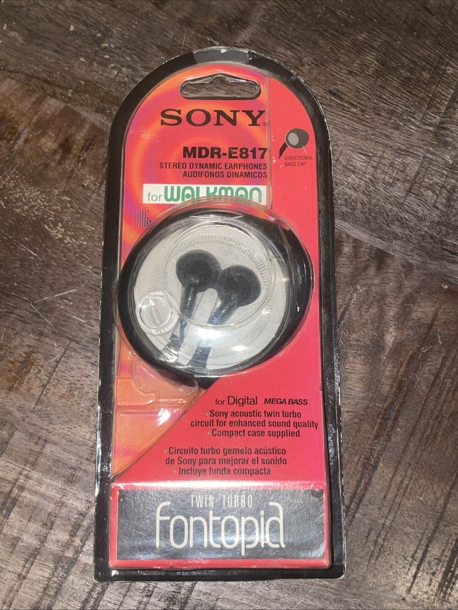 NEW OLD STOCK SONY MDR-E817 TWIN TURBO FONTOPIA EARPHONES FOR