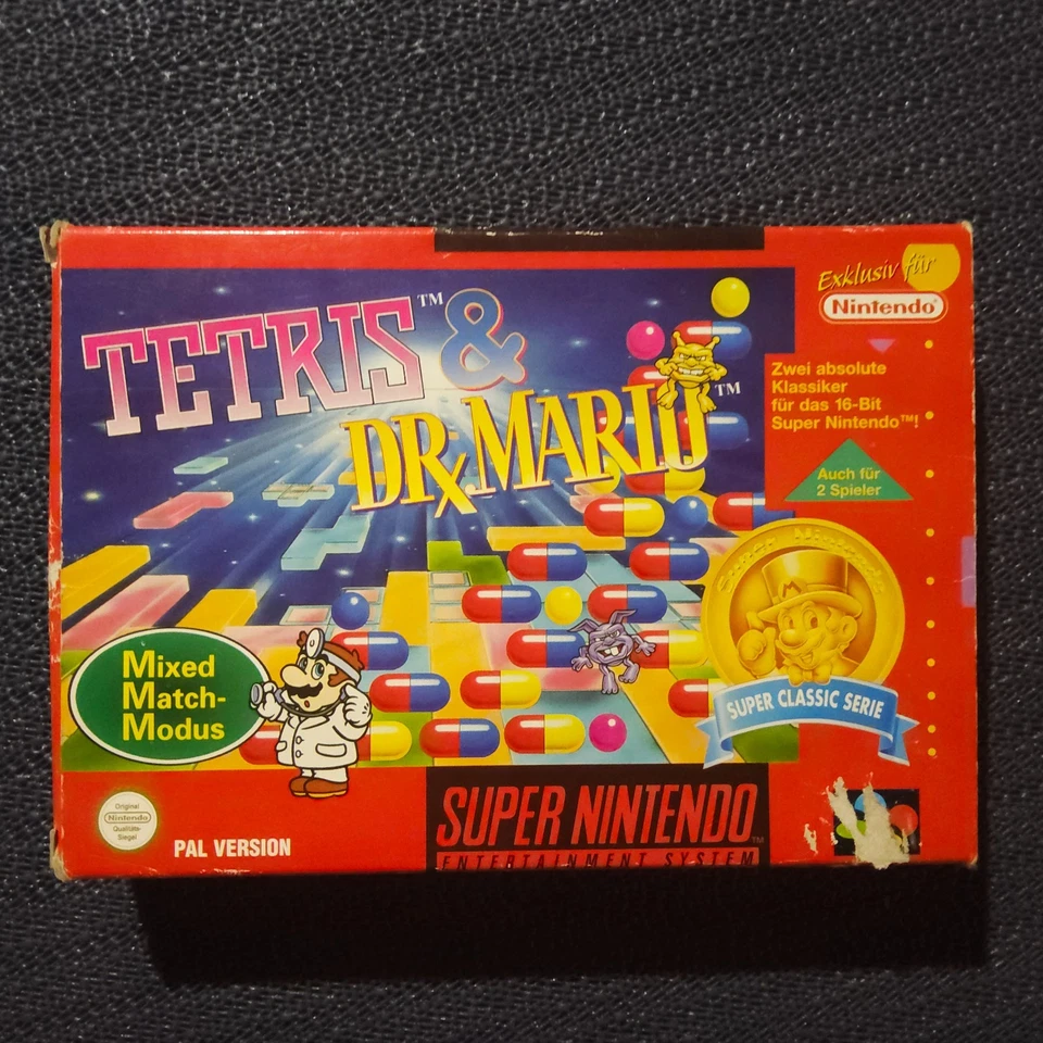Tetris & Dr. Mario SNES TOP OVP * komplett*** - Bild 2 von 4