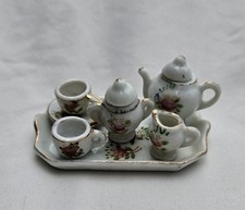 Vintage Miniature Tea Set Dollhouse Made By Pico In Occupied Japan Floral