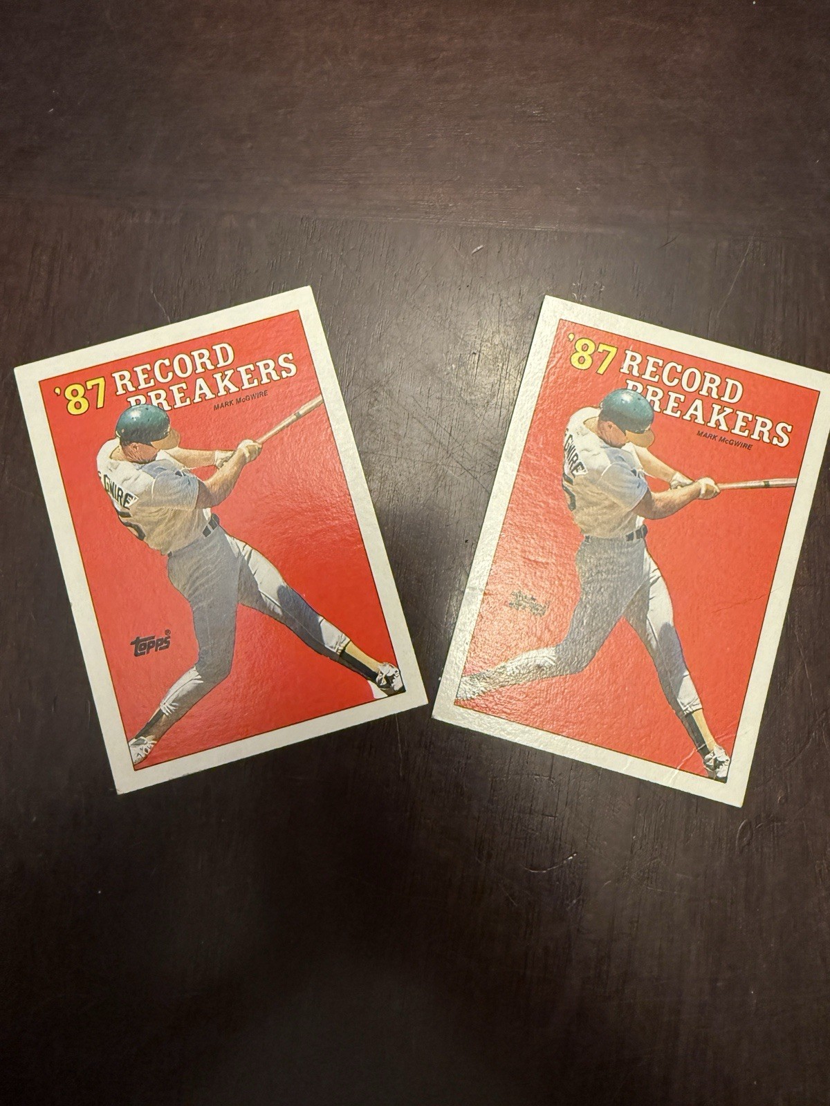 Topps 1987 Record Breakers Mark McGwire Card Lot 2 Cards #3 MLB