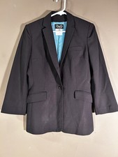 Dolce & Gabbana Womens Black 1 Button Wool Blend Blazer Sport Coat Jacket Sz 42