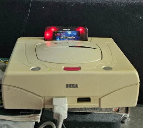 SEGA Saturn Model 1 JAP Console + SAROO 64GB & Controller Cables Cleaned Tested