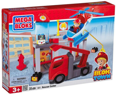 Mega Bloks BLOK TOWN Set No 381 Rettungsstation | Rescue Center 35 pcs