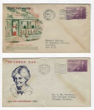 FDC's   # 737-1, 737-3   --  1934  --  Mothers Day