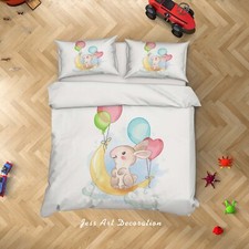 3D Animal Moon Balloon Kids Quilt Cover Set Duvet Cover Bedding Pillowcases
