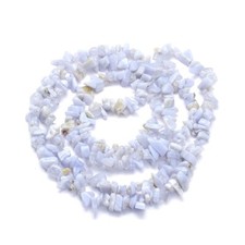 Blue Lace Agate Gemstone Bead Chips - Natural Crystals - 5mm ~ 8mm - 1 Strand