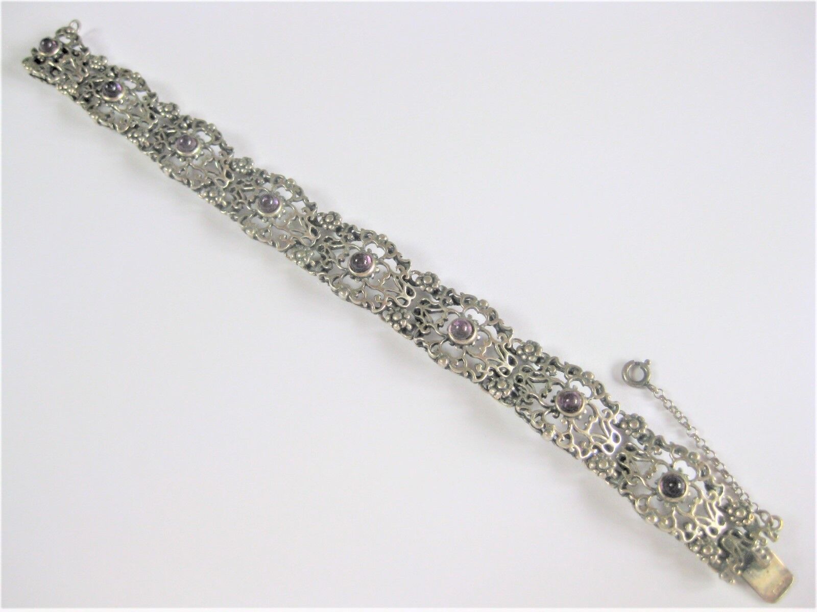 Details zu  Armband Silber 835 mit Amethyst, 19,1 cm Normaler Laden