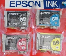 GENUINE Epson 69 Ink Cartridge 4 Pack for Stylus CX7450 NX105 NX110 NX115 NX215
