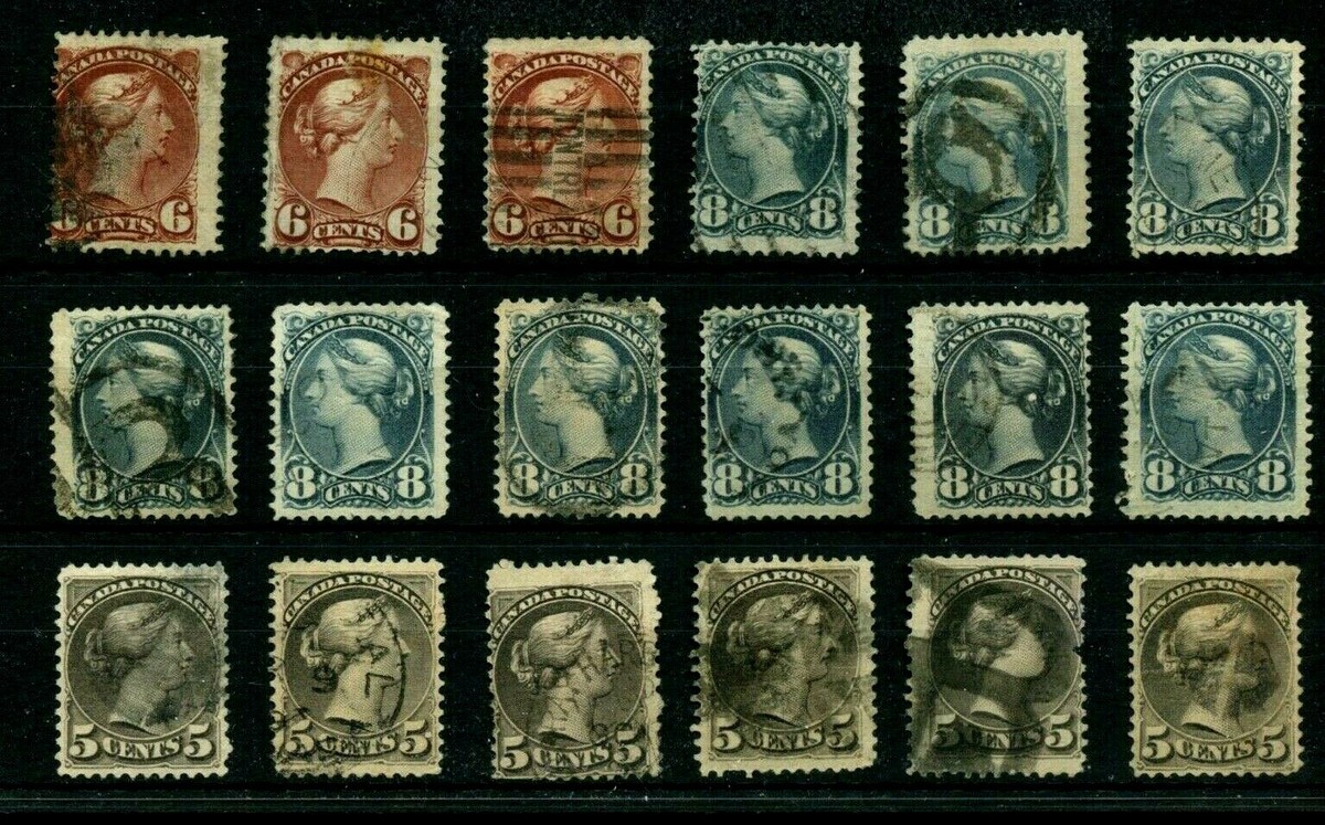 5c, 6c, and 8c SMALL QUEEN lot various shades used Canada | eBay