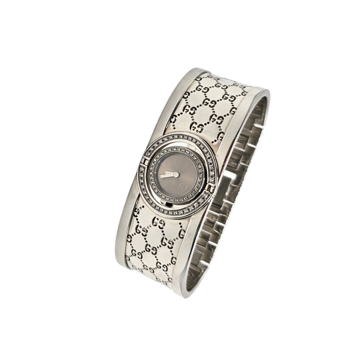 Vintage Gucci Twirl Reversible Bangle Cuff Watch with