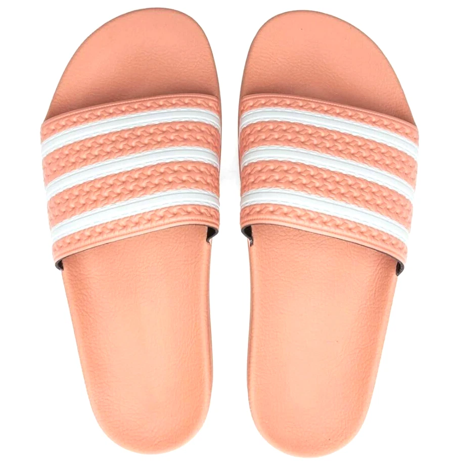 NUOVE SLIDE ADIDAS ORIGINALS DA UOMO ADILETTE TRIFOGLIO ~ TAGLIA 9 #H03201 BLUSH ROSA