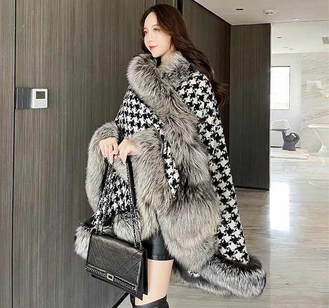 Cape style top winter coat