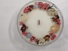 natürliche Blumenkerzen Holzdocht Duft Vanille Handarbeit