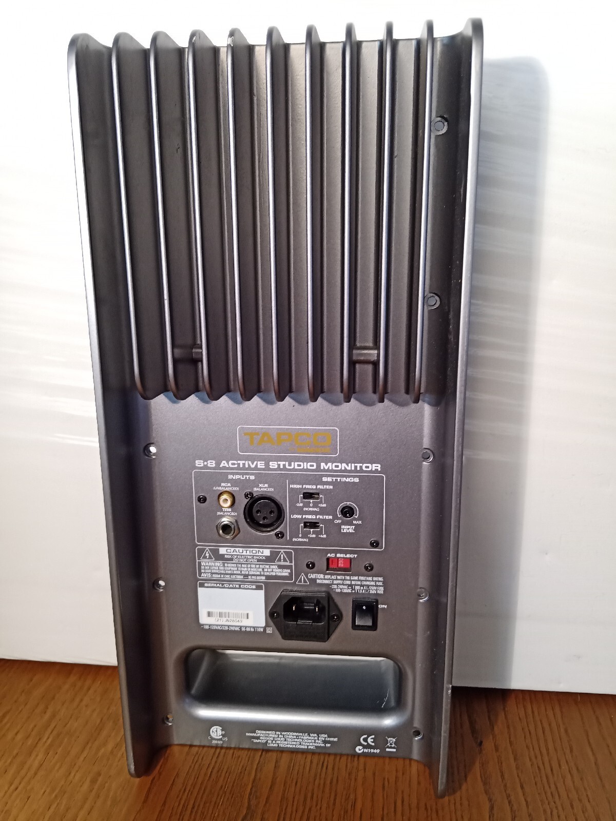 Tapco S8 Active Studio Monitor Speaker AMPLIFIER SECTION ONLY Tested