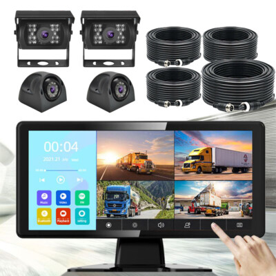 10'' Touch Screen Quad Monitor DVR BT 360° Parking DVR Side Backup Cameras Truck