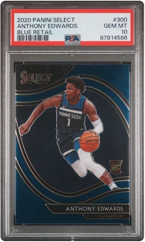 Anthony Edwards 2020 Panini Select RC COURTSIDE Blue Retail PSA 10 Gem Mint