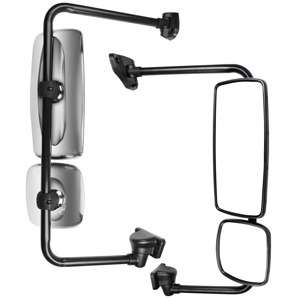 Chrome Pair Door Mirrors Heated w/ Arm For Freightliner M2 03-16 Left+Right Side