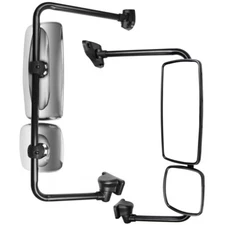 Chrome Pair Door Mirrors Heated w/ Arm For Freightliner M2 03-16 Left+Right Side