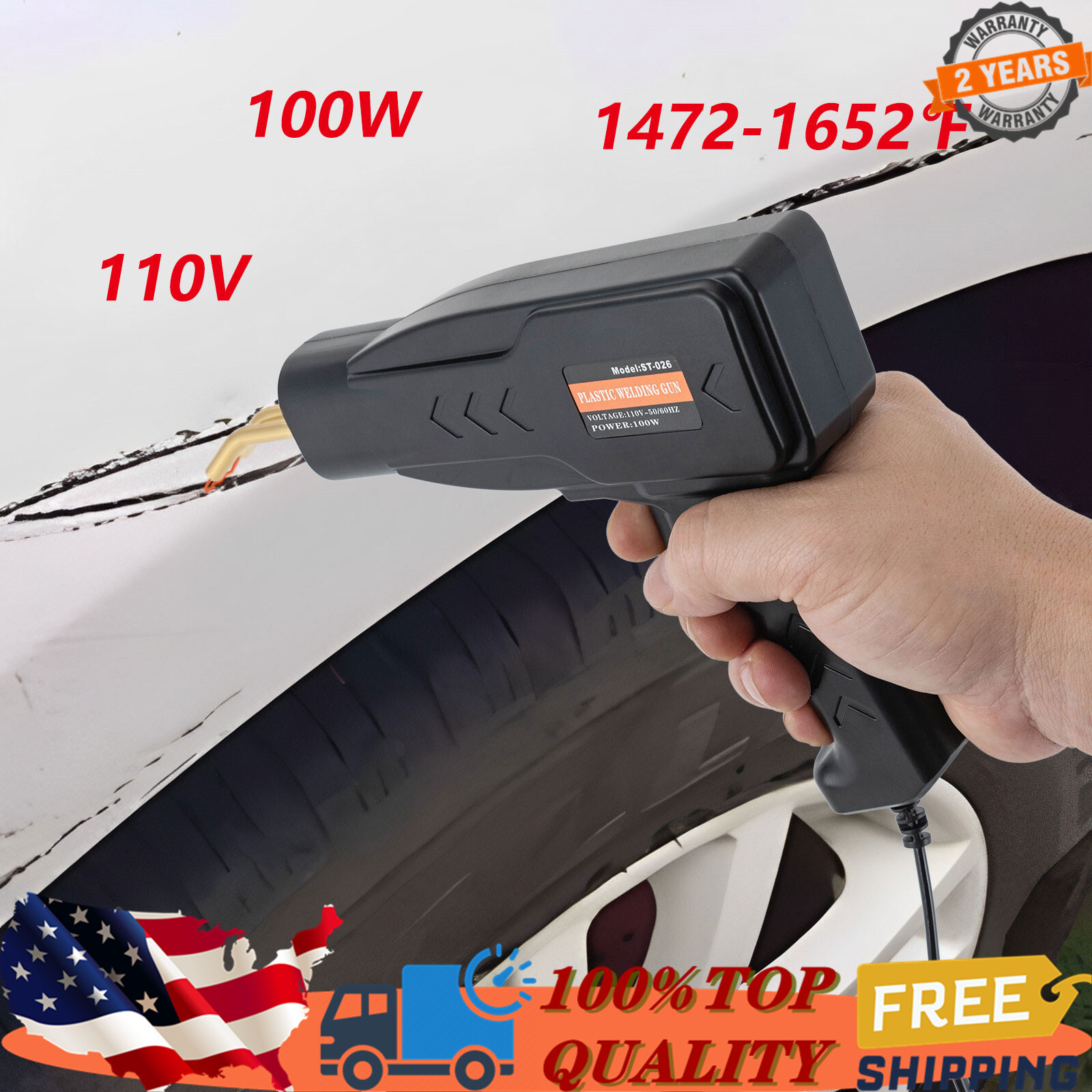 Hot Stapler Car Bumper Fender Welder Gun Plastic Repair Kit with 200 Staples for Quick Fixes-image