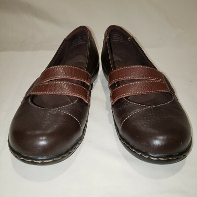Clarks Collection Ashland Twist Mary Jane Loafer Flats 6 Brown