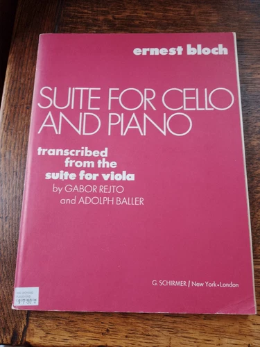 Bloch Suite for cello and piano, transcribed from suite for viola sheet music