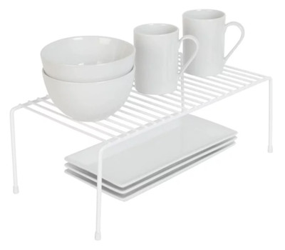 CABINET RISERS (18'' x 5'' x 8'') LARGE WHITE STORAGE SHELF RACKS- QTY 4