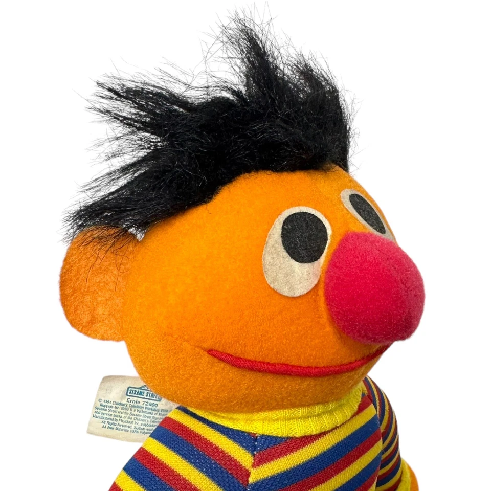 Muñeco de peluche Ernie 72900 vintage 1984 Plaza Sésamo 11" animal de peluche juguete Muppets Foto 4 de 4