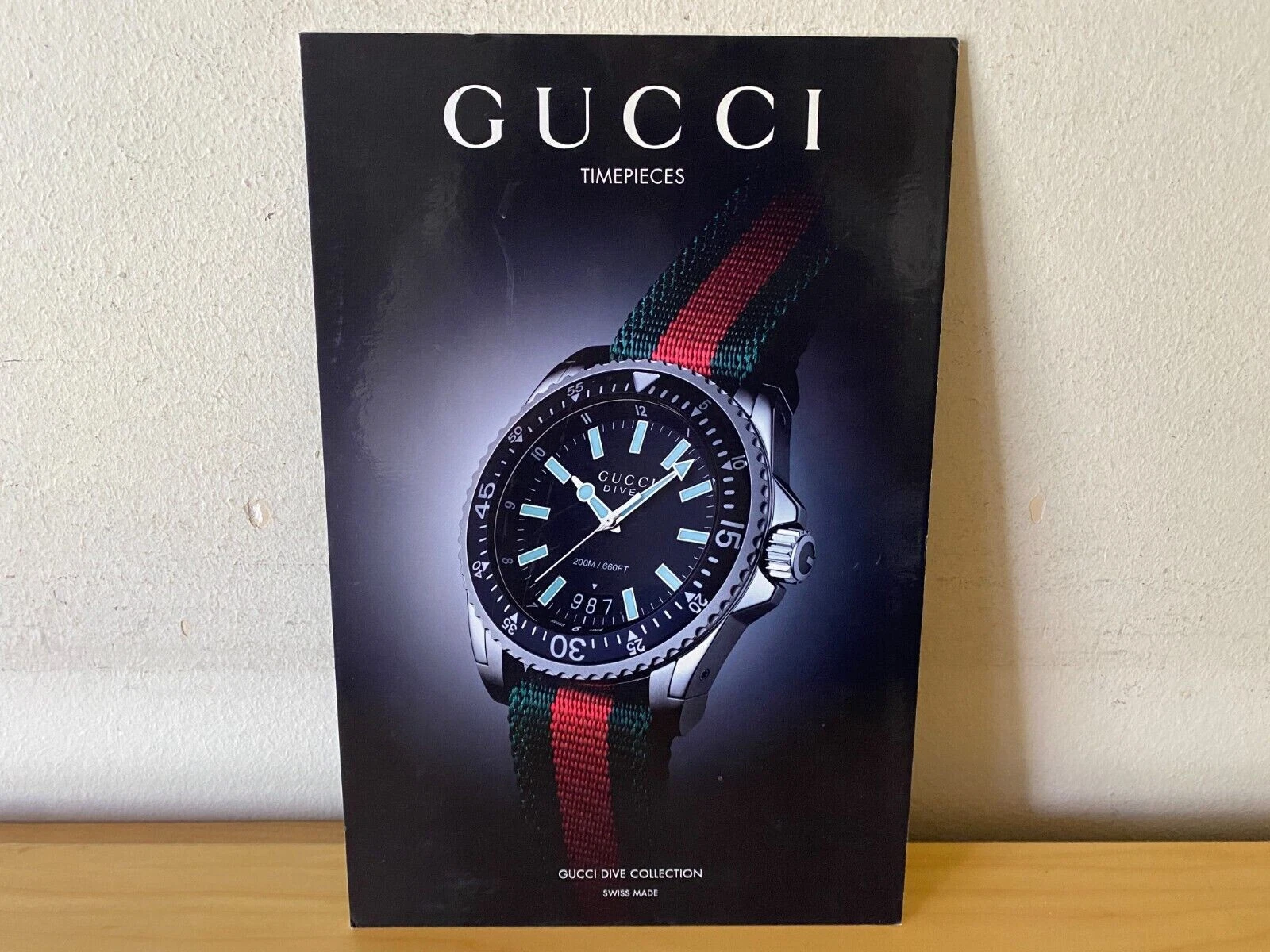 Panneau D'Exposition   GUCCI Montres   Carton   26,5 x 17,5 cm
