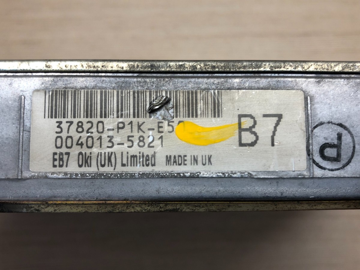 Honda Civic 1997 1.6 Engine Control Unit B7 Motor ECU 37820 p1k