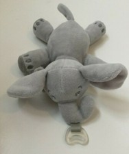Philips Avent Soothie Snuggle Pacifier Holder Elephant Gray Plush Lovey Toy