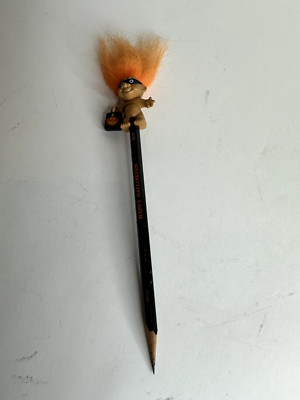 Halloween Troll Pencil Topper - HAPPY HALLOWEEN - 1980s - Russ - Sharpened Penci
