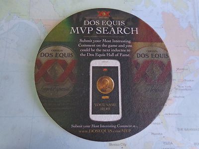 Bier Untersetzer ~ Dos Equis Cerveza ~ Interessantem Kommentar Flur Of Fame MVP