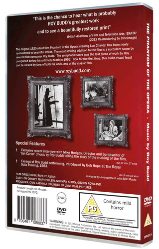 Roy Budd/Lon Chaney - THE PHANTOM OF THE OPERA (1925) DVD SEALED - Foto 2 di 2