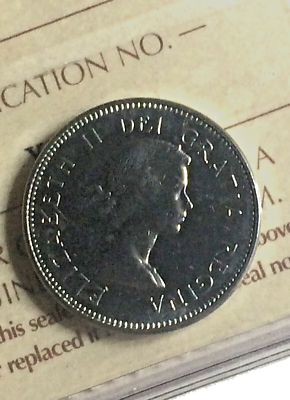 1964 CANADA 5 CENTS NICKEL GRADED ICCS MS-63 - QUEEN ELIZABETH II
