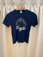 SPORT TEK size S women top short sleeve blue shirt