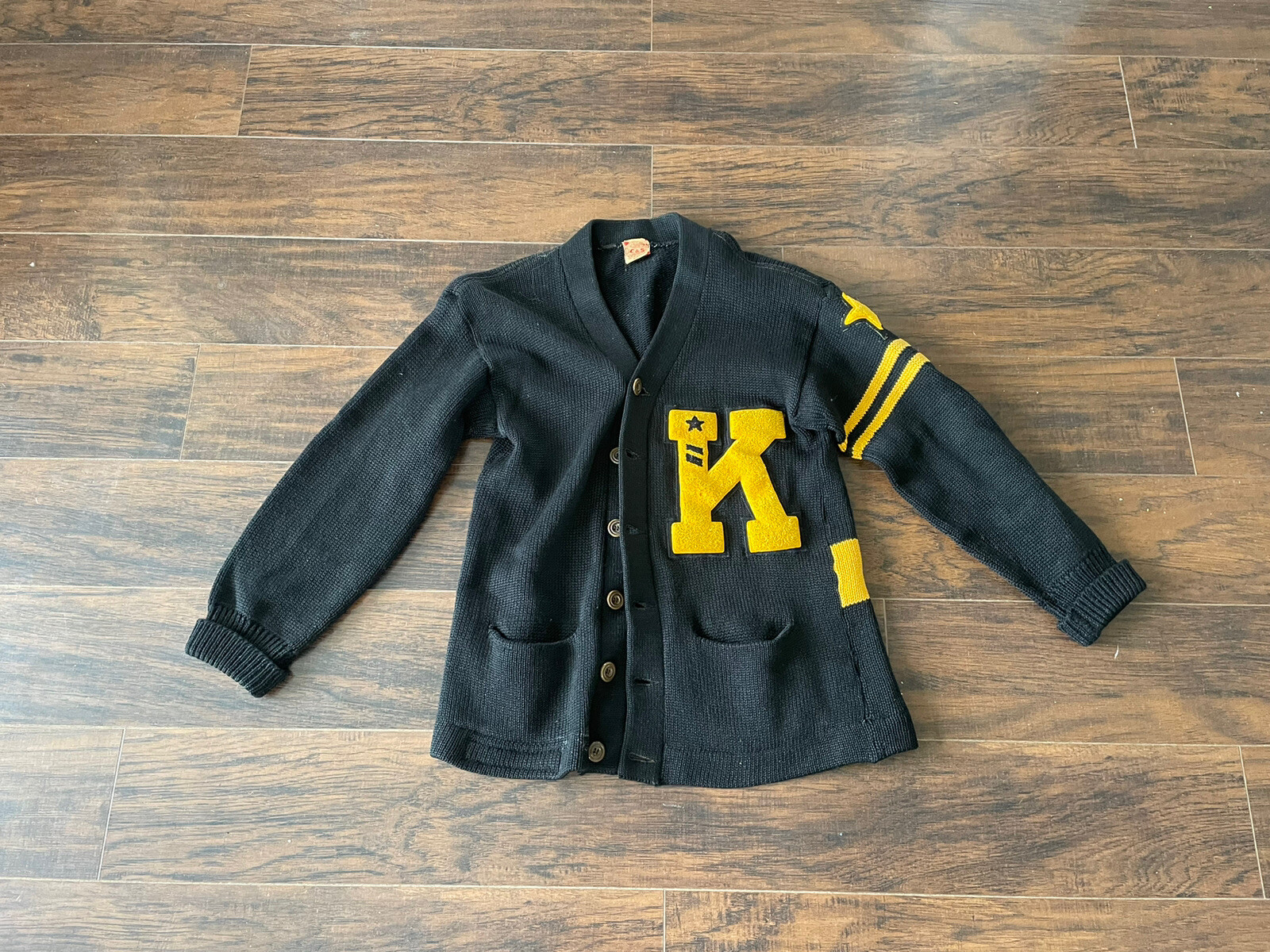 Vintage Letterman Knit big letter "K" Varsity Cardiga… Gem