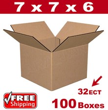 100 - 7x7x6 Cardboard Boxes Mailing Packing Shipping Box 32ECT Corrugated Carton