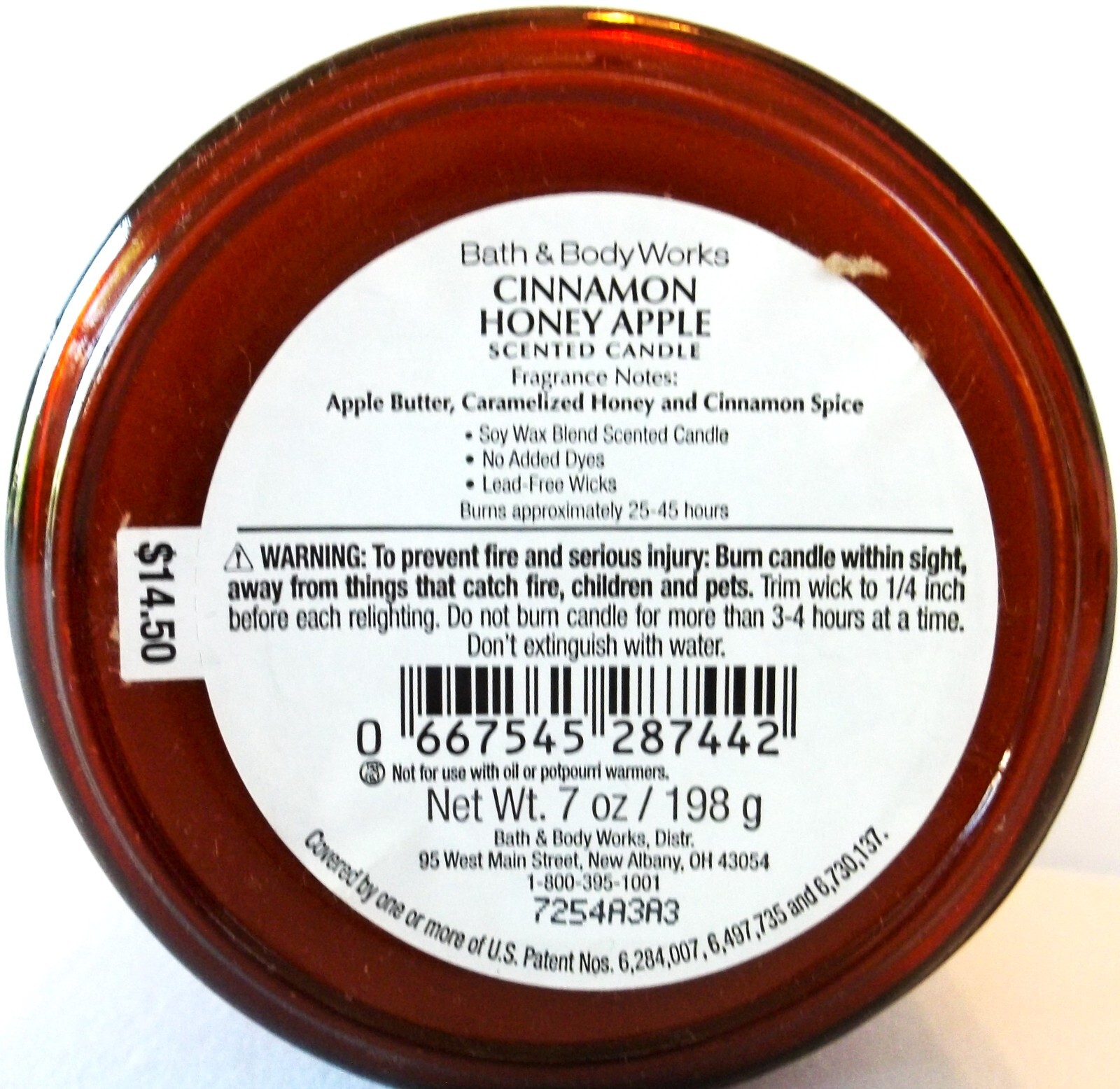 Bath Body Works CINNAMON HONEY APPLE Candles,  7 oz., NEW x 2
