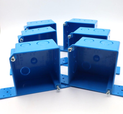 Carlon A5217DE 4-Inch Square Switch and Outlet Box with Bracket, New, LOT of Six