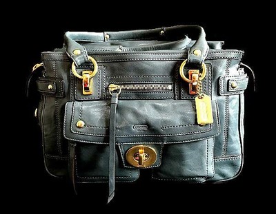 RARE Coach Lindsay LG Vintage Slate Blue Leather Purse Bag RARE Coach Lindsay LG Vintage Slate Blue Leather Purse Bag