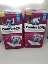 2x - OUT Pet Care Disposable Female Dog Diapers Absorbent Leak Proof M/L