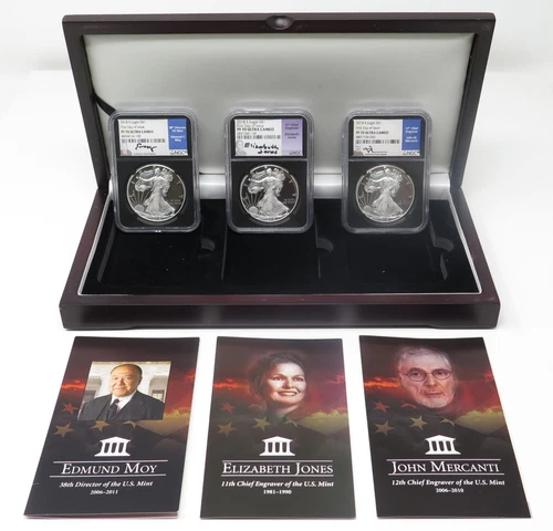 2018-S Proof American Silver Eagle Set of 3 PF70 UltraCam NGC Signed F.D.I. 