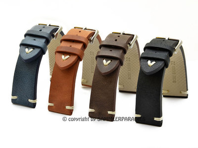 LEDERBAND 18, 20, 22, 24mm BAND Pilotuhren Retro Vintage Look UHRBAND STRAP BS 
