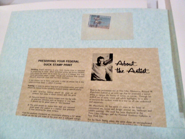 RW47 1980 - Federal Duck Stamp and Print by Richard Plasschaert - Image 3 of 3